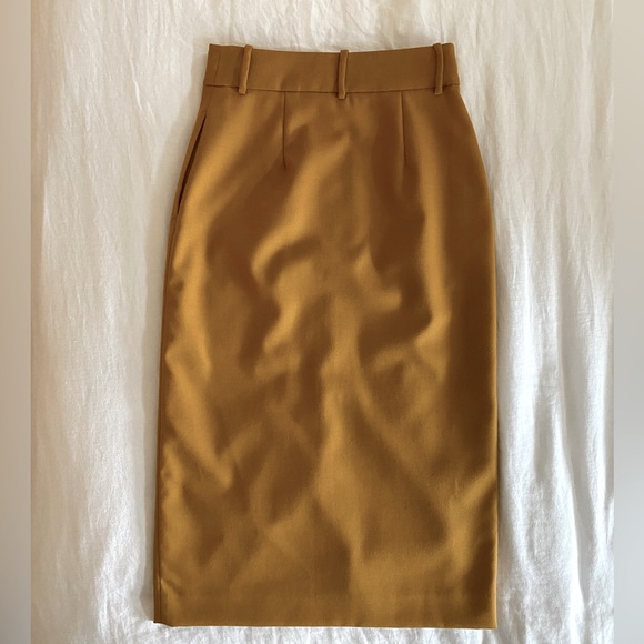 WILFRED Mustard Yellow Midi Skirt - Picture 3 of 4